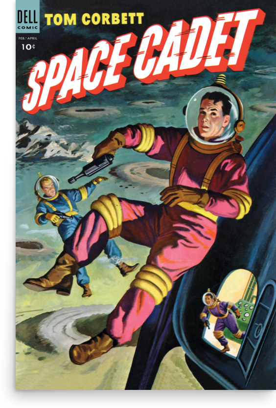 The cover of the 1954 comic book "Space Cadet #9"